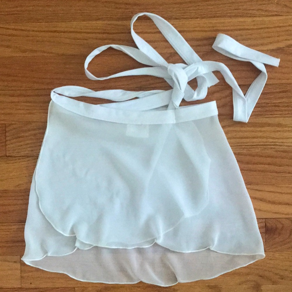 Capezio White Wrap Mesh Skirt